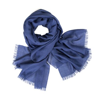 Weekender Dark Denim Cashmere & Silk Scarf