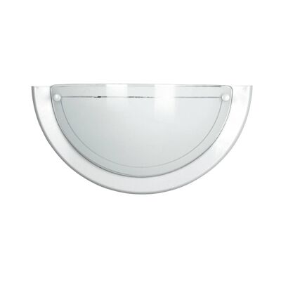 Wall light 1010 in white glass with metal frame (1xE27)-07/01000