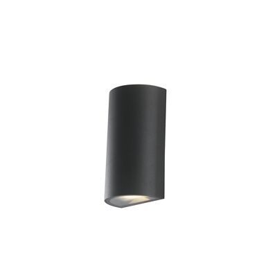 Zonda LED outdoor wall light with double emission in embossed black aluminium