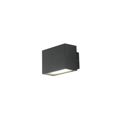Agera outdoor wall light, with 3W or 8W LED in embossed black aluminium. Available in two sizes-LED-W-AGERA-90