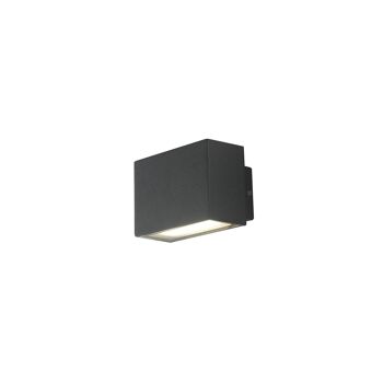 Applique d'extérieur Agera, avec LED 3W ou 8W en aluminium noir gaufré. Disponible en deux tailles-LED-W-AGERA-90