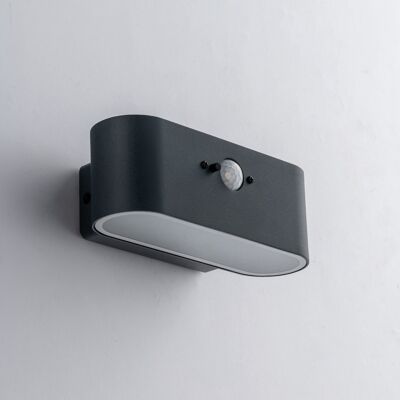 Aplique de exterior LED ALBERT con panel solar y sensor de movimiento