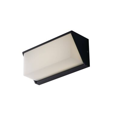 Aplique de exterior LED angular Luxon, en aluminio antracita o blanco gofrado-LED-W-LUXON ANT