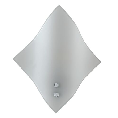 Applique AQUILONE in vetro bianco satinato con struttura cromo