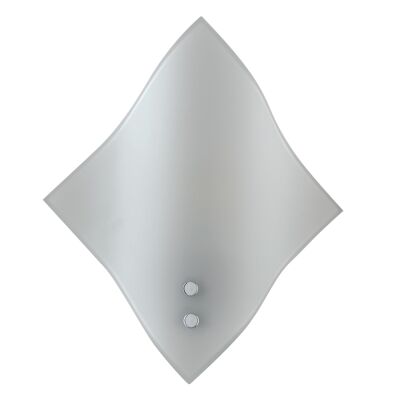 AQUILONE wall light in white satin glass with chrome structure
