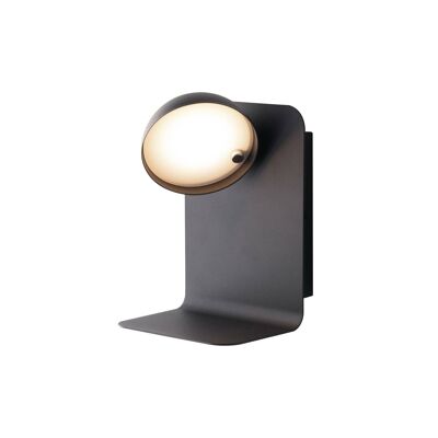BOING wall light with adjustable diffuser and integrated LED in white or black embossed metal-I-BOING-AP NER