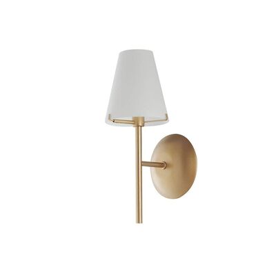 Canto wall light in gilded metal and white glass diffuser-I-CANTO/AP1
