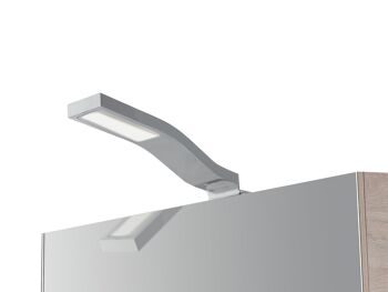 Applique miroir Chrome Scarab LED en aluminium et diffuseur acrylique, lumière naturelle