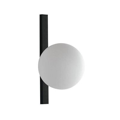 Enoire wall light in matte black metal with opal glass diffusers, available in three sizes-I-ENOIRE-AP1