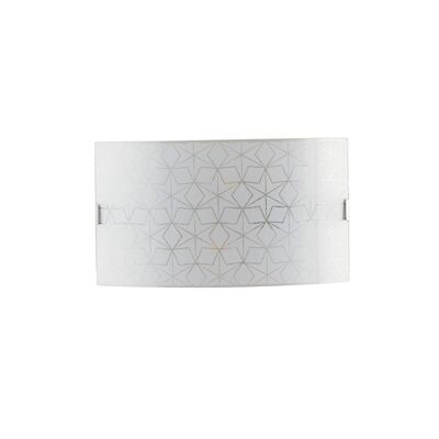 ESAGRAM wall light in white glass with grit decoration-I-ESAGRAM-AP3520