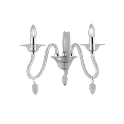 Estefan wall light with pendants available in white, transparent and red (2xE14)-4