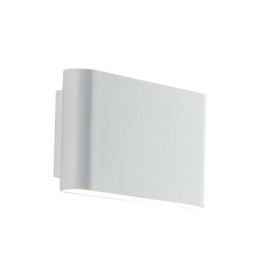 Gamma outdoor wall light in white embossed aluminum and warm light with double emission upwards and downwards-LED-W-GAMMA/10W