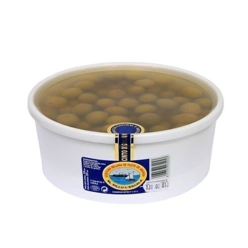 Aceituna rellena de filete de anchoa (tarrina 100 aceitunas) 680gr. Anxoves El Xillu