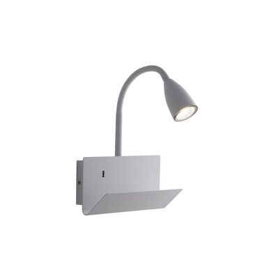 GULP metal wall light with adjustable diffuser, shelf and USB-I-GULP-AP BCO socket