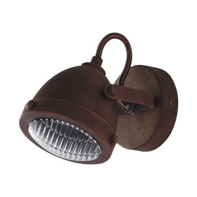 HABANA wall light in rust effect decorated metal with transparent glass diffuser-I-HABANA-AP1