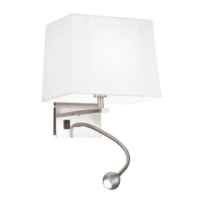 Applique murale HELLY en aluminium avec diffuseur en tissu et liseuse LED-I-090111-5E