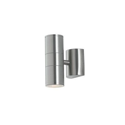 Jump outdoor wall light in silver, white or stainless steel aluminum, with double emission light (2XGU10)-I-JUMP-AP2 INOX