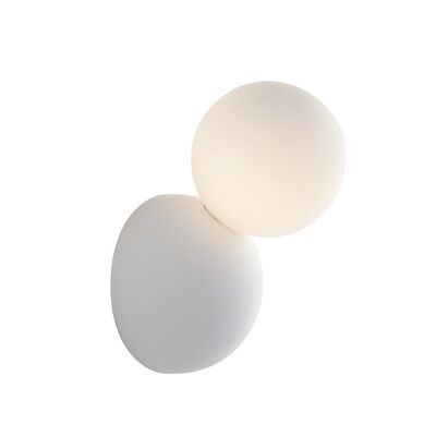 Kiss plaster wall light with opal glass diffuser (1XG9)