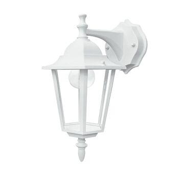 Applique d'extérieur lanterne Milano en aluminium moulé sous pression avec diffuseur en verre transparent (1XE27)-LANT-MILANO/AP1A BCO 4