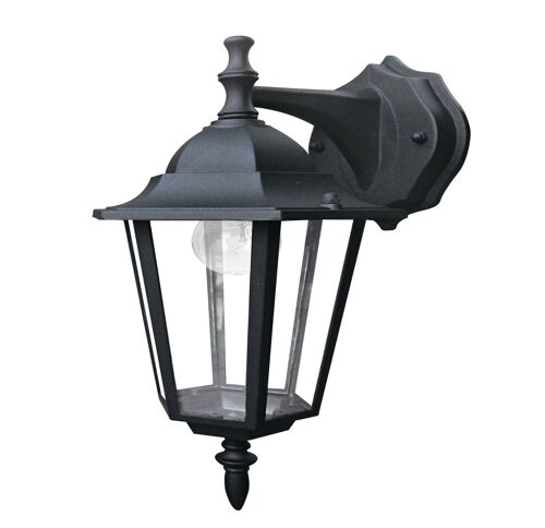 Applique lanterna Milano per esterni in alluminio pressofuso con diffusore in vetro trasparente (1XE27)-LANT-MILANO/AP1B