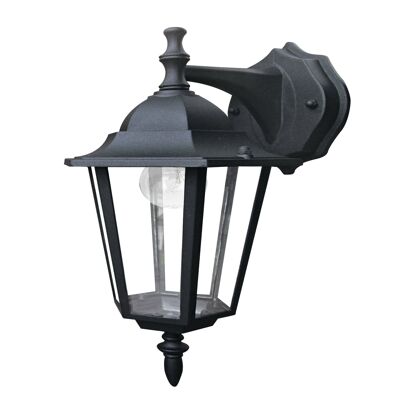 Applique lanterna Milano per esterni in alluminio pressofuso con diffusore in vetro trasparente (1XE27)-LANT-MILANO/AP1B