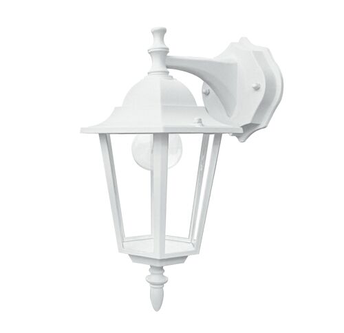 Applique lanterna Milano per esterni in alluminio pressofuso con diffusore in vetro trasparente (1XE27)-LANT-MILANO/AP1B BCO