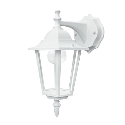 Applique lanterna Milano per esterni in alluminio pressofuso con diffusore in vetro trasparente (1XE27)-LANT-MILANO/AP1B BCO