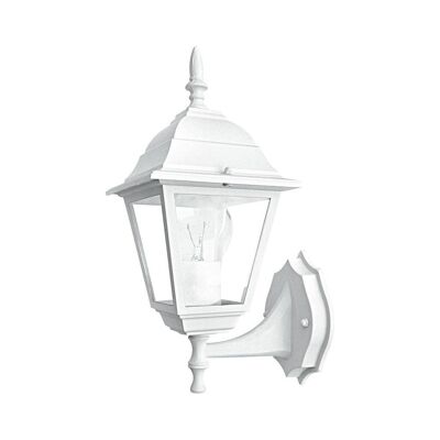 Applique lanterna Roma per esterni in alluminio pressofuso con diffusore in vetro (1xE27)-LANT-ROMA/AP1A BCO