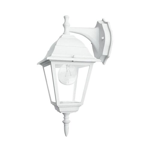 Applique lanterna Roma per esterni in alluminio pressofuso con diffusore in vetro (1xE27)-LANT-ROMA/AP1B BCO