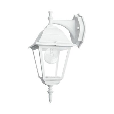 Aplique farol de exterior Roma de aluminio inyectado con difusor de cristal (1xE27)-LANT-ROMA/AP1B BCO