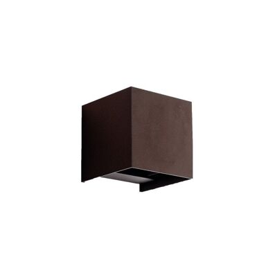 Alfa LED outdoor wall light in corten aluminum, white or anthracite-LED-W-ALFA-20M BRO