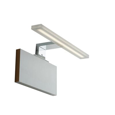 Aqa 8W chrome LED wall light in thermoplastic and acrylic diffuser, natural light
