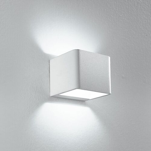 Applique LED ATLAS 6W in alluminio bianco con luce biemissione, luce calda