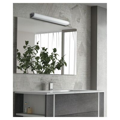 Blaster 15W LED wall light with chrome structure and white diffuser, natural light