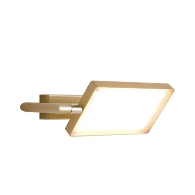 BOOK 17W LED wall light in satin metal with adjustable diffuser, warm light-LED-BOOK-AP-GOLD