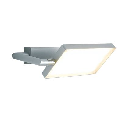 Applique LED BOOK 17W in metallo satinato con diffusore orientabile, luce calda-LED-BOOK-AP-GR