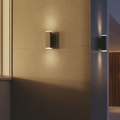 Compass LED outdoor wall light in anthracite aluminum and double adjustable emission