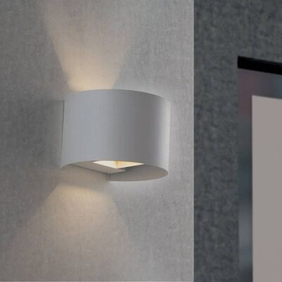 Delta 2x5W LED wall light in curved aluminum-LED-W-DELTA-10C GR