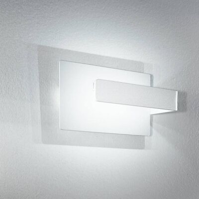 LAMBDA 4W LED wall light in white aluminum with biemission light, warm light-LED-W-LAMBDA/4W