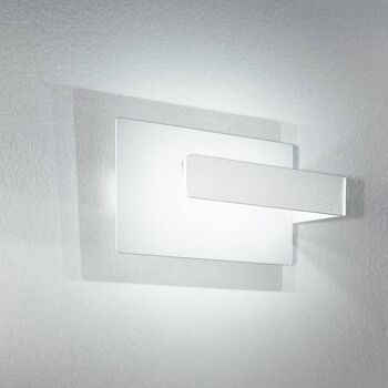 Applique LED LAMBDA 4W en aluminium blanc avec lumière biémission, lumière chaude-LED-W-LAMBDA/4W 1