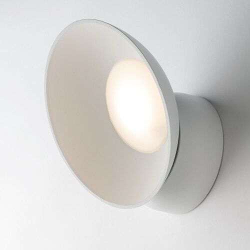 Applique LED OMNIA 15W dimmerabile in alluminio bianco con diffusore orientabile, luce calda-LED-W-OMNIA/15W
