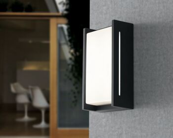 Applique d'extérieur LED compacte en aluminium anthracite, diffuseur en polycarbonate et lumière naturelle 1