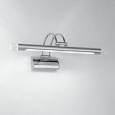SIGMA 4W LED wall light in chromed metal with adjustable diffuser, warm light