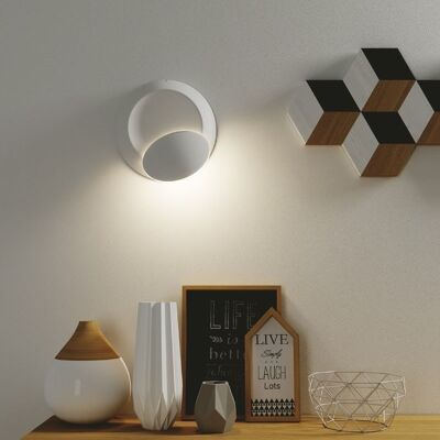 TWILIGHT 4W LED-Wandleuchte aus weißem Aluminium mit beweglichem Diffusor, natürliches Licht