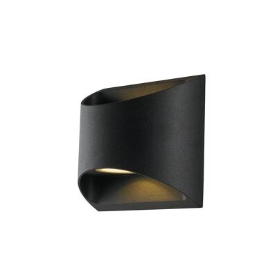 Veyron LED outdoor wall light, in white or black embossed aluminum and natural light-LED-W-VEYRON BLACK