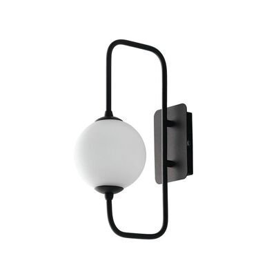 Neutron wall light in embossed black metal with opal glass diffusers (1XG9)