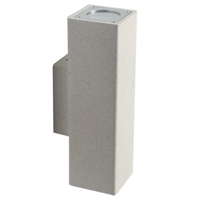 Oakland outdoor wall light in white concrete with double emission light (2XGU10)