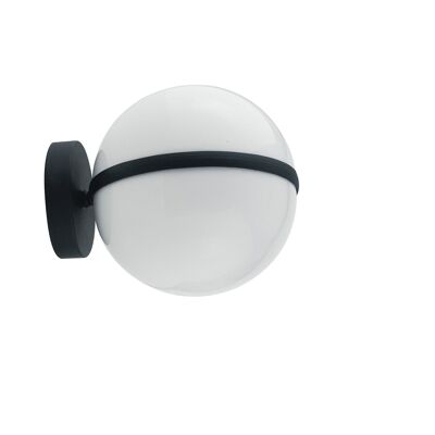 Orbit outdoor wall light 60W, in PMMA acrylic and black die-cast aluminum base (1XE27)