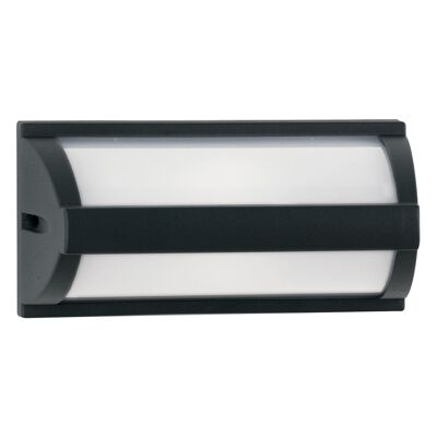 Boston outdoor wall lamp in anthracite finish aluminum with opal diffuser and double light emission (1XE27)