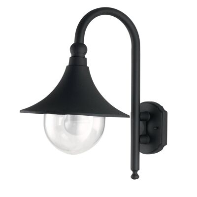 Pavia outdoor wall light in black embossed die-cast aluminum with transparent acrylic diffuser (1XE27)-LANT-PAVIA-AP1